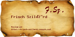 Frisch Szilárd névjegykártya
