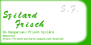 szilard frisch business card